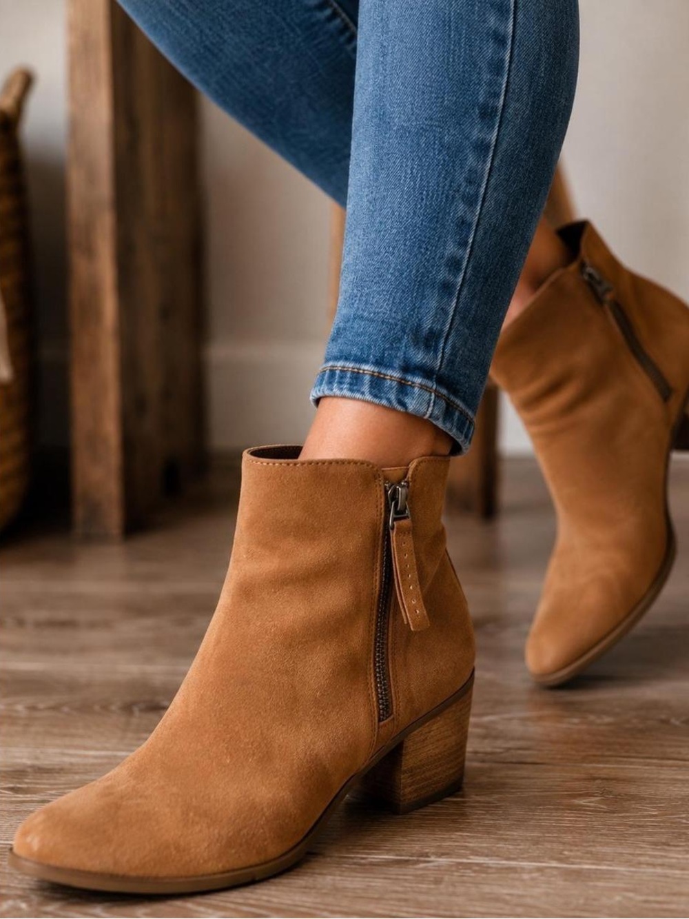 NWOT Frye Brown Suede Ankle Boho Bootie’s with side zippers woman’s 9